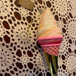 NWT Glitterville 6.75” Ice Cream Cone Ornament